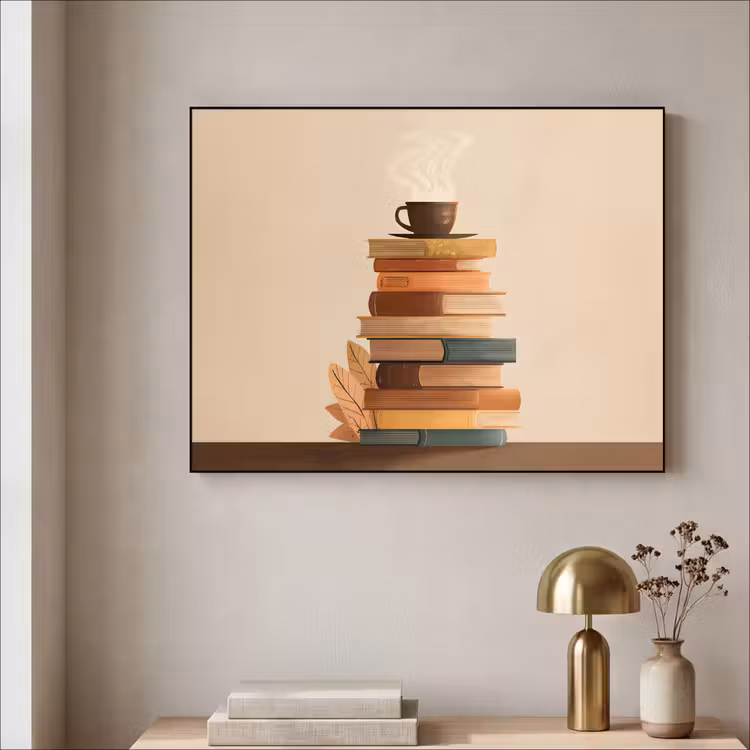 Art Frame - Boeken - Toren - Koffie - Beige — 5