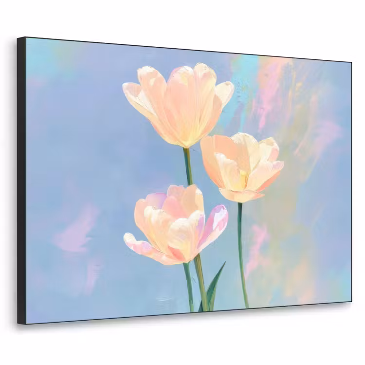 Art Frame - Tulpen - Roze accenten - Blauw — 1