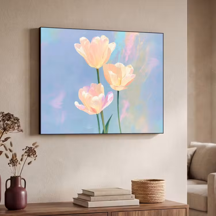 Art Frame - Tulpen - Roze accenten - Blauw — 7