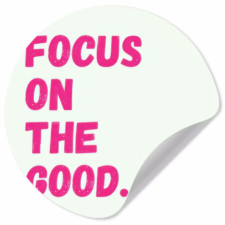 Behangcirkel - Focus on the good - Beige - Roze — 1