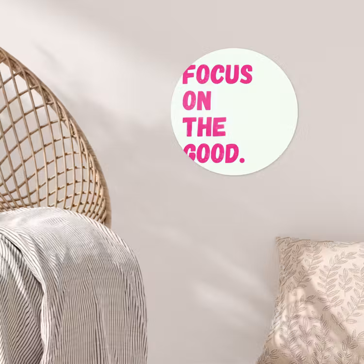 Behangcirkel - Focus on the good - Beige - Roze — 5