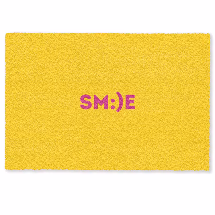 Deurmat - Smile - Roze - Geel — 1