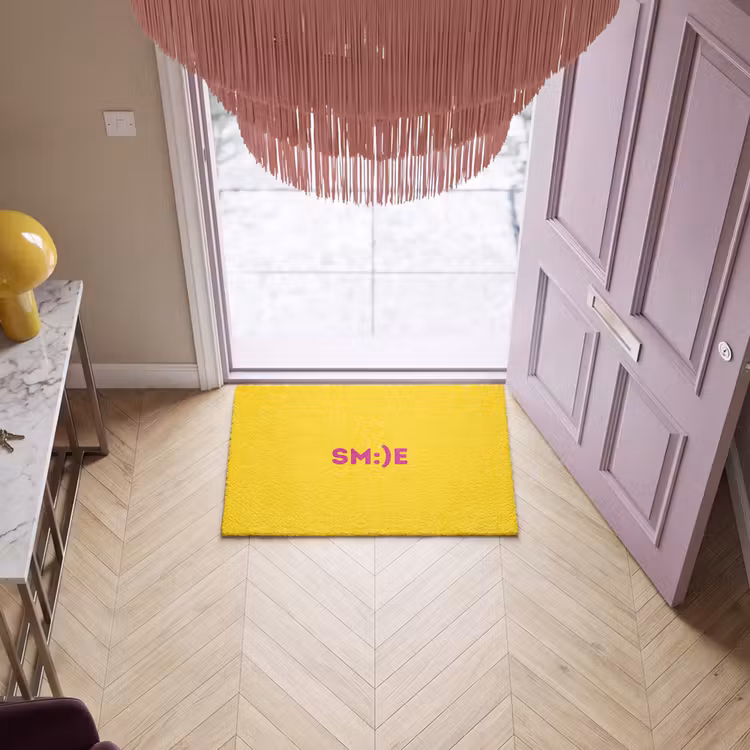 Deurmat - Smile - Roze - Geel — 4