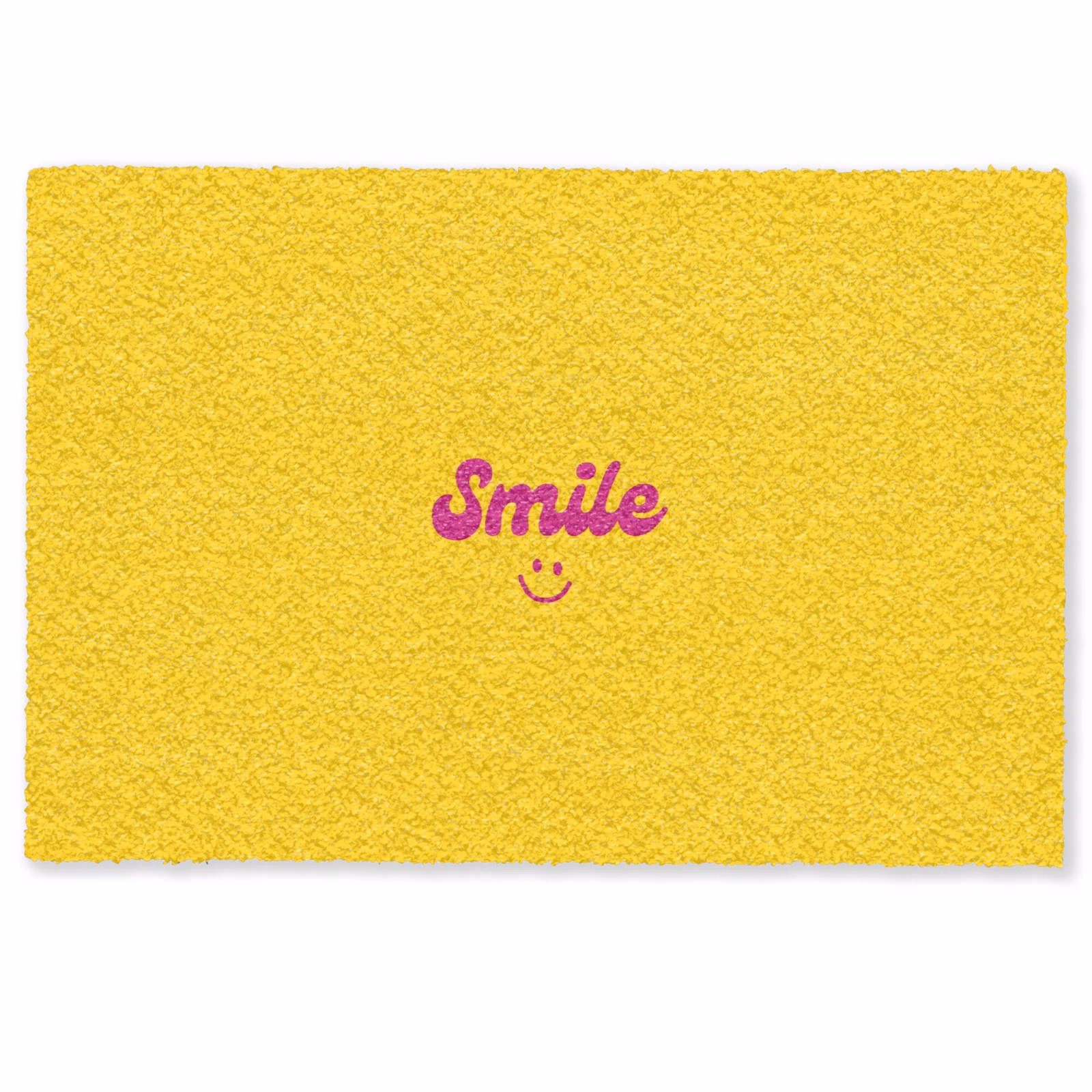 Deurmat - Smile - Geel - Roze — 1
