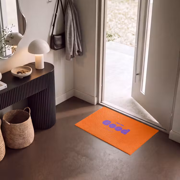 Deurmat - See the good - Paars - Oranje - Smiley — 8