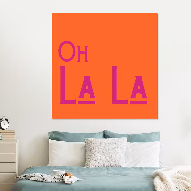 Forex - Oh la la - Oranje - Roze - Scheeflettertype — 2