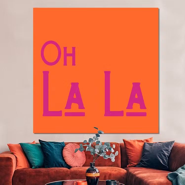 Forex - Oh la la - Oranje - Roze - Scheeflettertype — 3