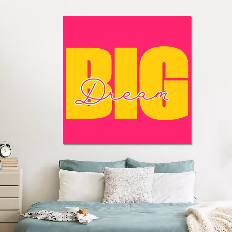 Forex - Dream big - Roze - Geel - Minimalistisch — 2