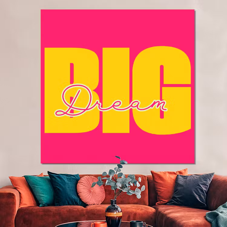 Forex - Dream big - Roze - Geel - Minimalistisch — 3
