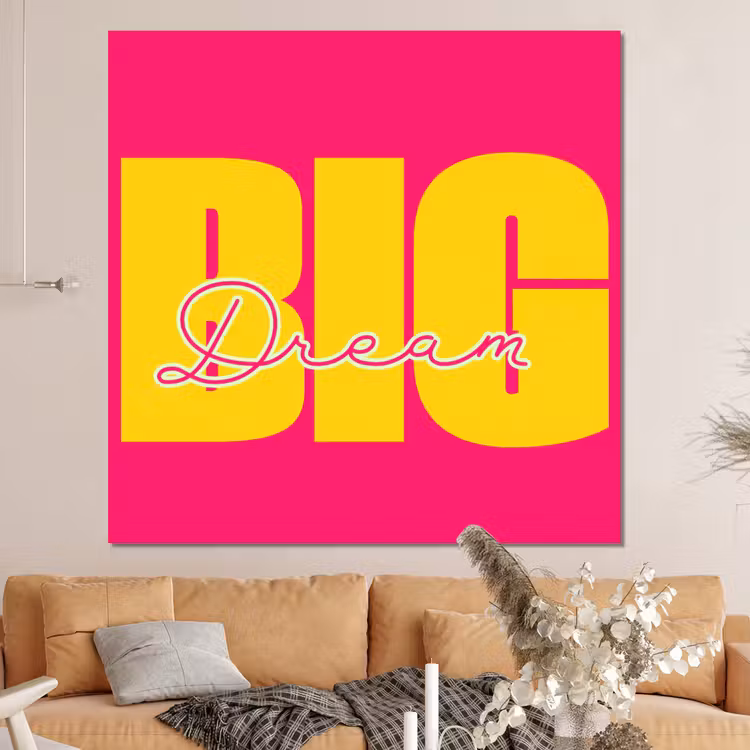 Forex - Dream big - Roze - Geel - Minimalistisch — 4