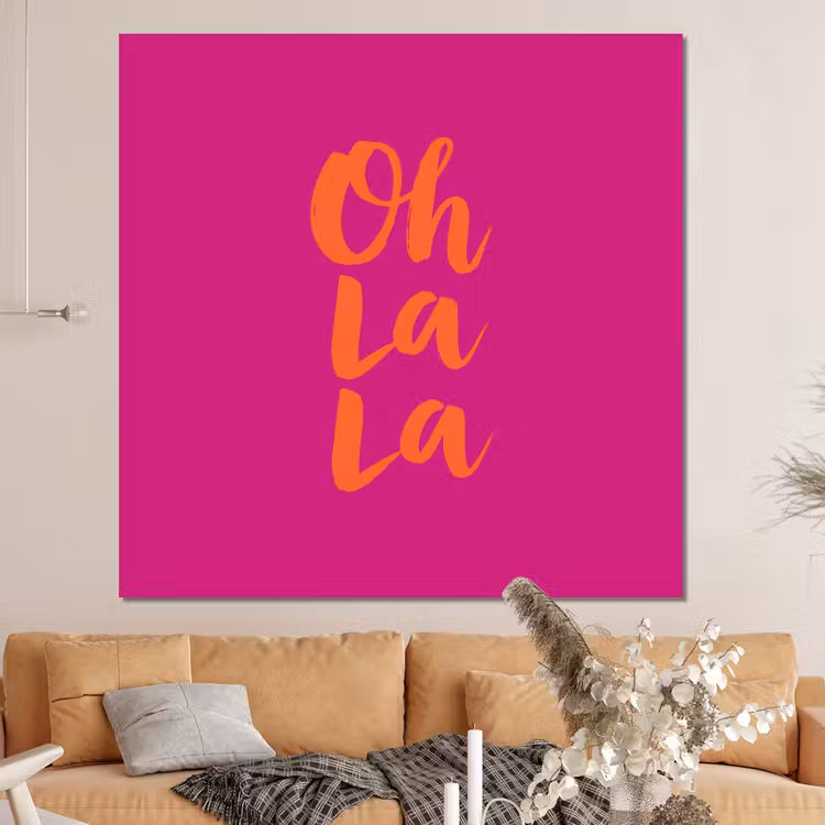 Forex - Oh la la - Roze - Oranje - Minimalistisch — 4