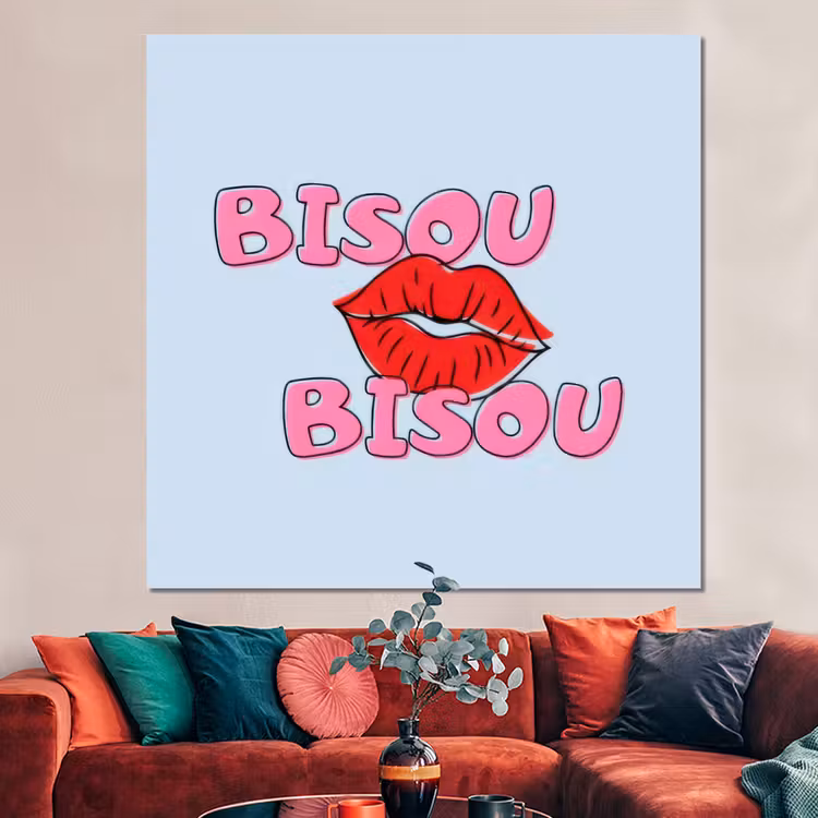 Forex - Bisou - Blauw - Roze - Lippen — 3
