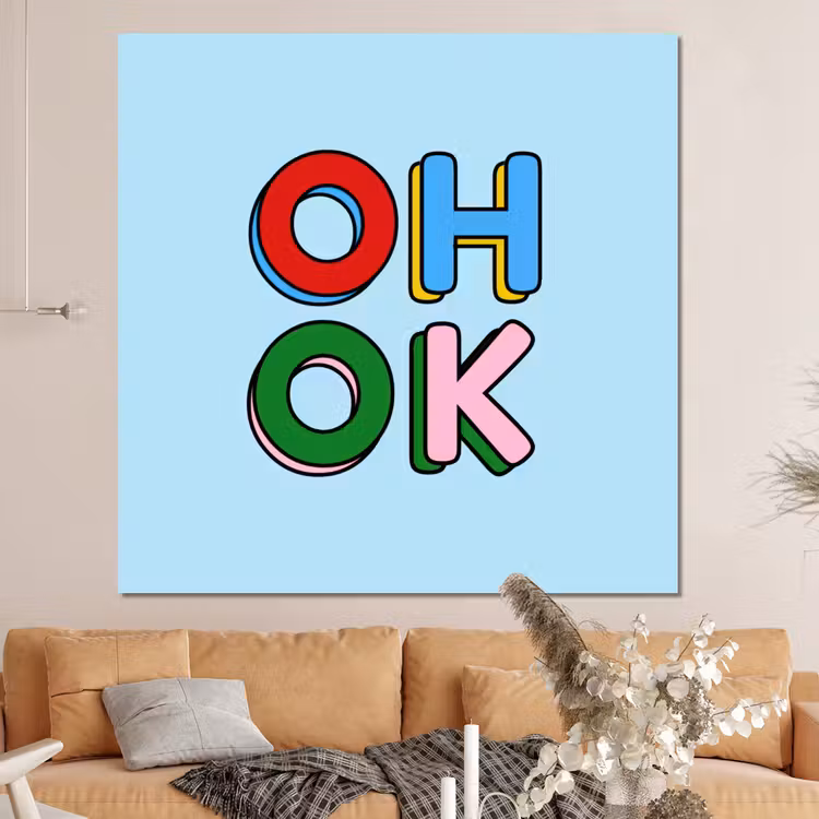 Forex - Oh ok - Blauw - Kleurrijk — 4