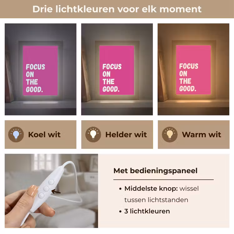 Tafellamp - Focus on the good - Roze - Simple — 6