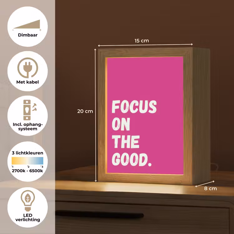 Tafellamp - Focus on the good - Roze - Simple — 7