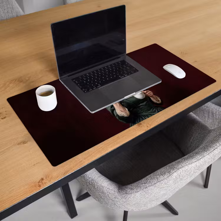 Bureau onderlegger - Vrouw met Zonnebril Koffiekopje — 3