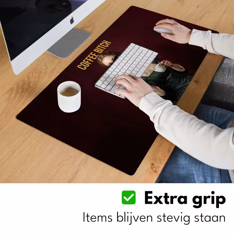 Bureau onderlegger - Vrouw met Zonnebril Koffiekopje — 6