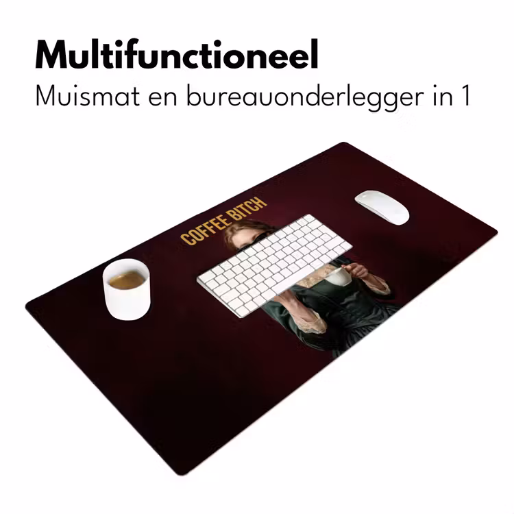 Bureau onderlegger - Vrouw met Zonnebril Koffiekopje — 7