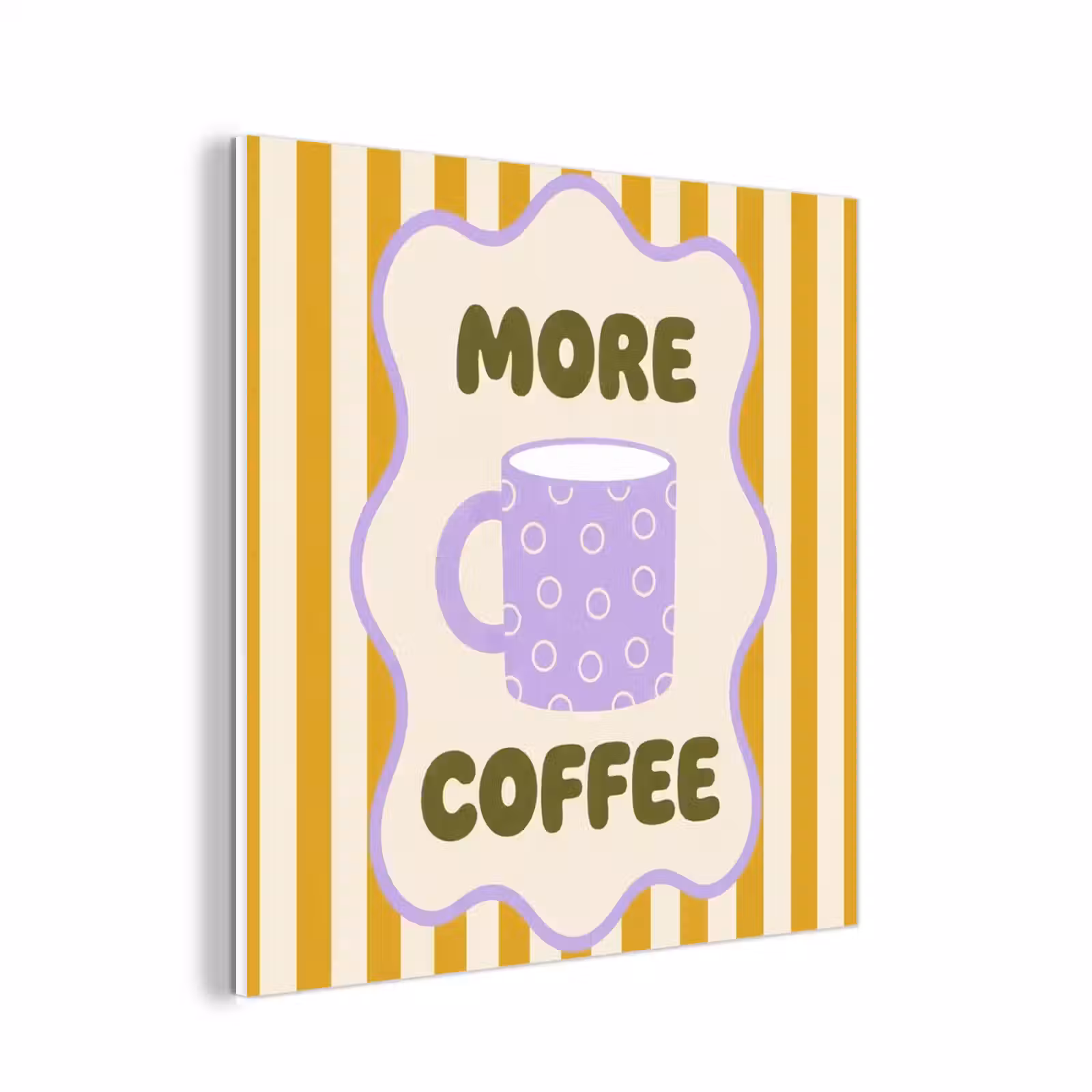 Forex - More coffee - Geel - Paars - Strepen - Mok — 1