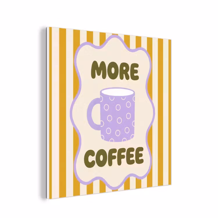 Forex - More coffee - Geel - Paars - Strepen - Mok — 1