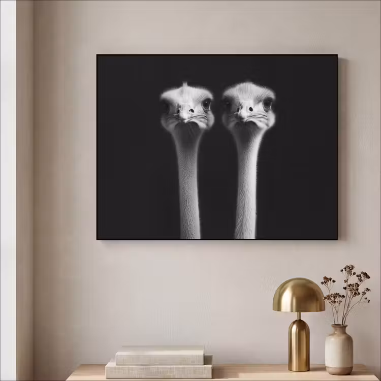 Art Frame - Struisvogels - Halzen - Zwart - Minimalistisch — 5