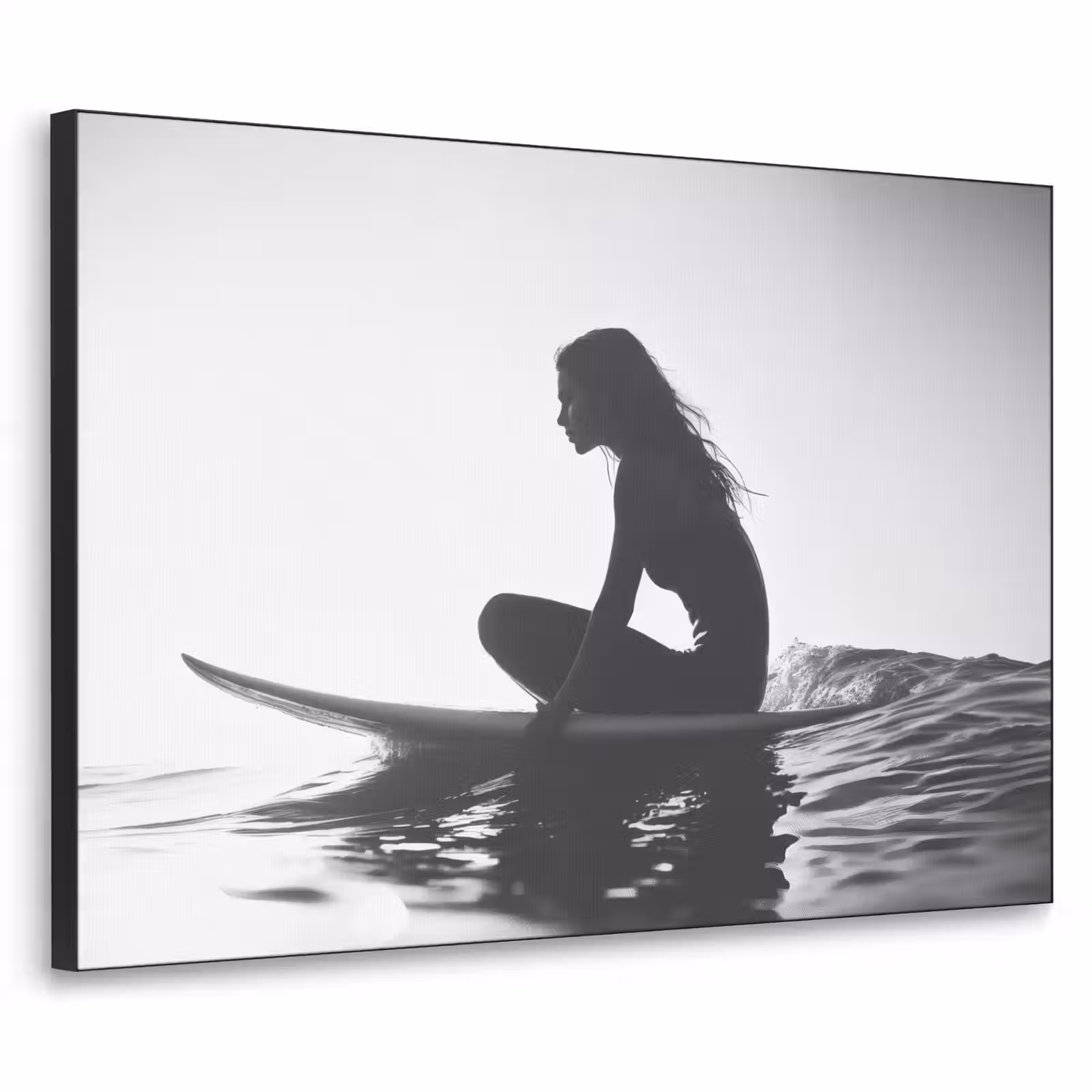 Art Frame - Silhouet - Vrouw - Surfplank - Water — 1