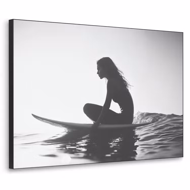 Art Frame - Silhouet - Vrouw - Surfplank - Water — 1
