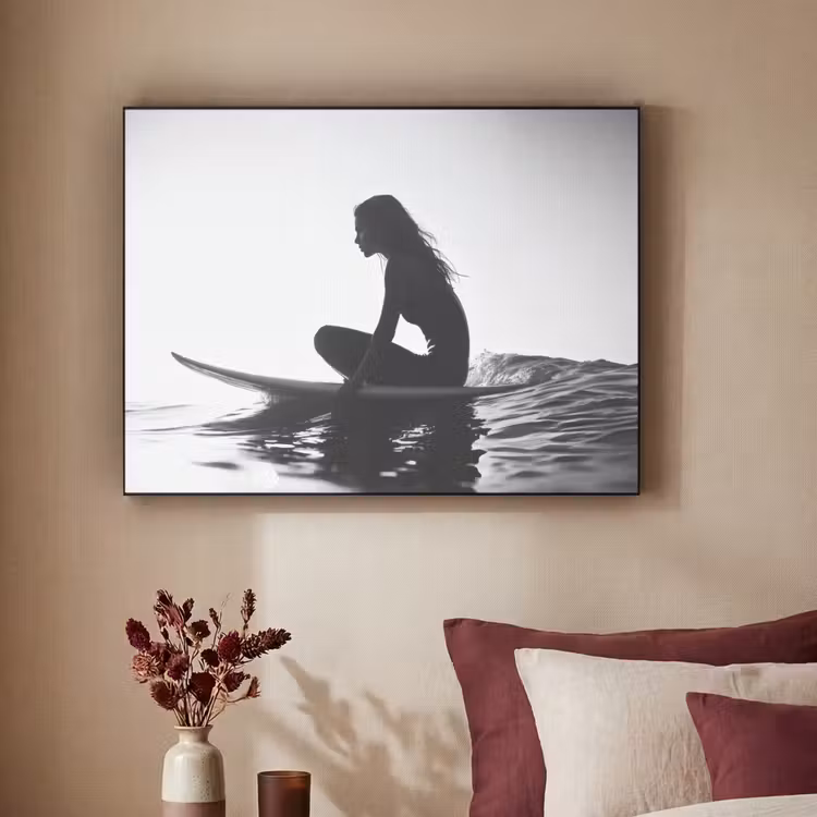Art Frame - Silhouet - Vrouw - Surfplank - Water — 3