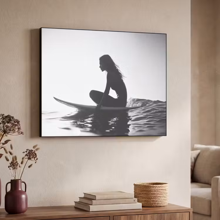Art Frame - Silhouet - Vrouw - Surfplank - Water — 7