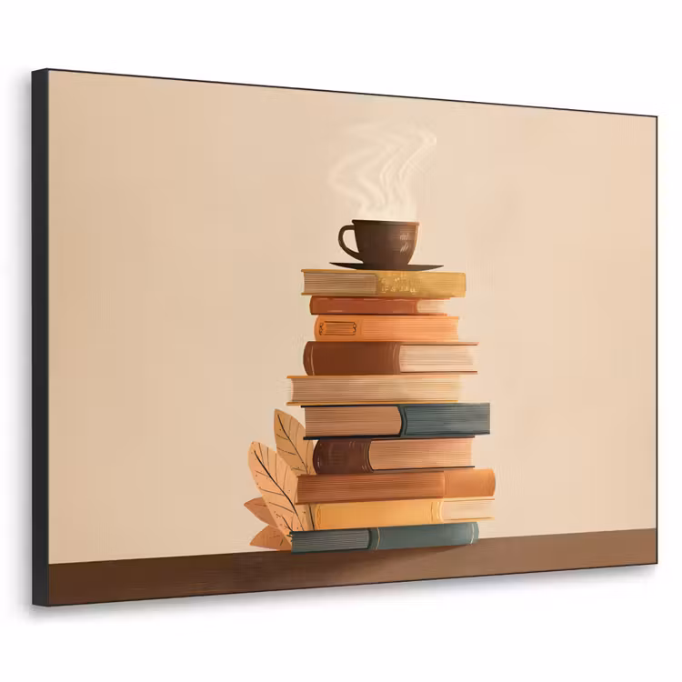 Art Frame - Boeken - Toren - Koffie - Beige — 1