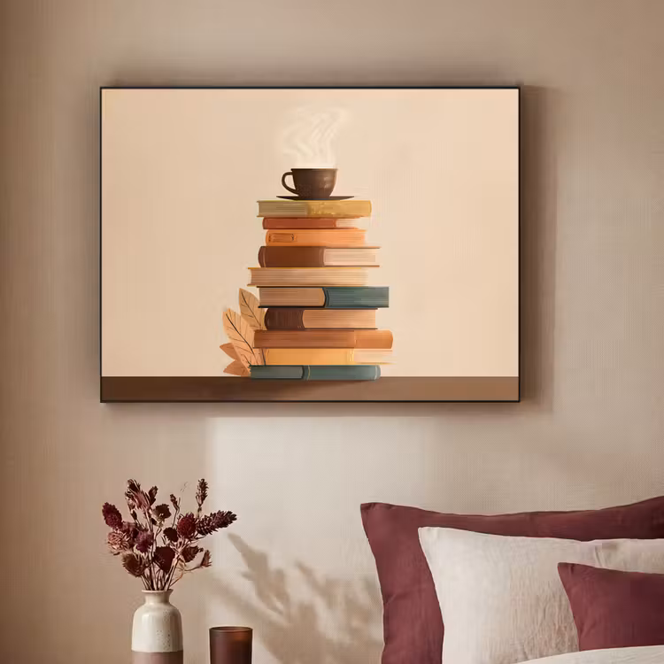 Art Frame - Boeken - Toren - Koffie - Beige — 3
