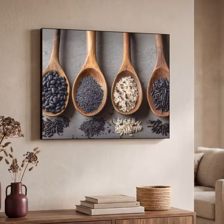 Art Frame - Houten - Lepels - Rijst - Zaden — 7