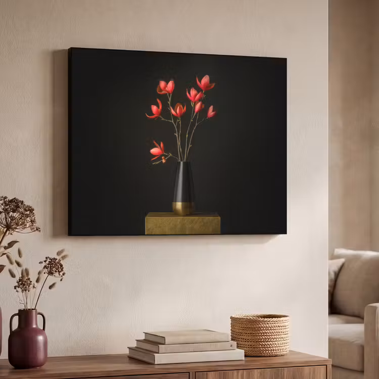 Art Frame - Rode - Bloemen - Vaas — 7