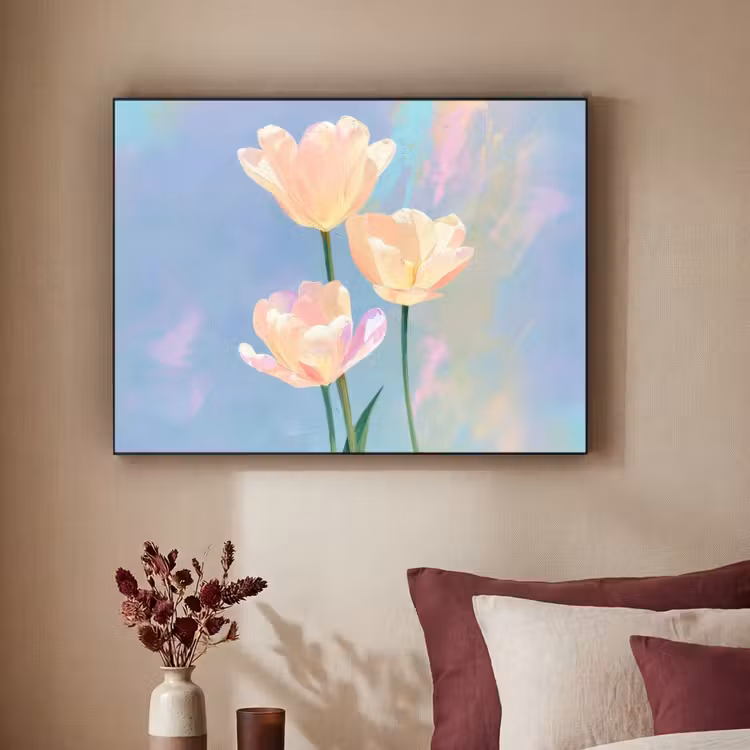 Art Frame - Tulpen - Roze accenten - Blauw — 3
