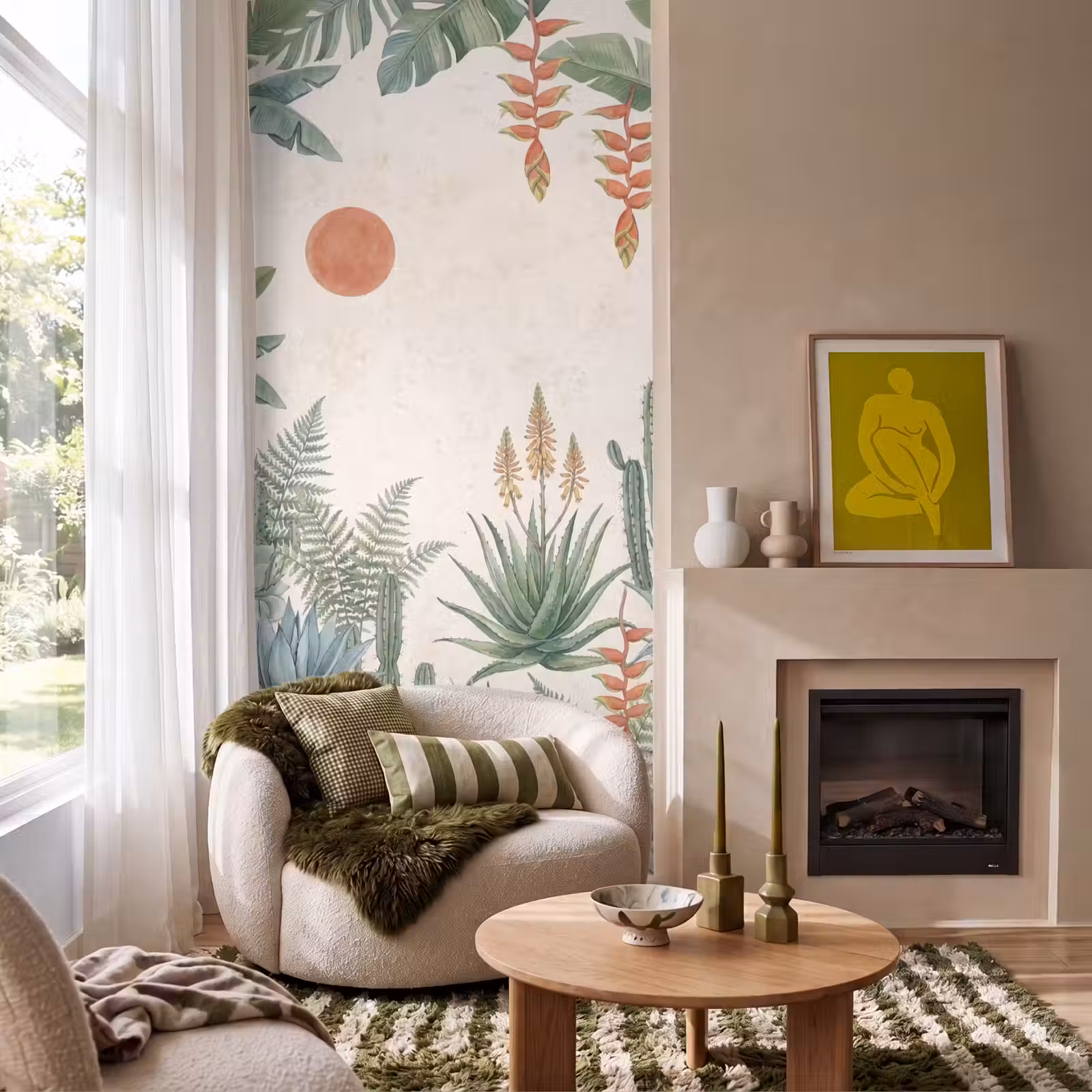 Behang - Woestijn - Planten - Groen — 1