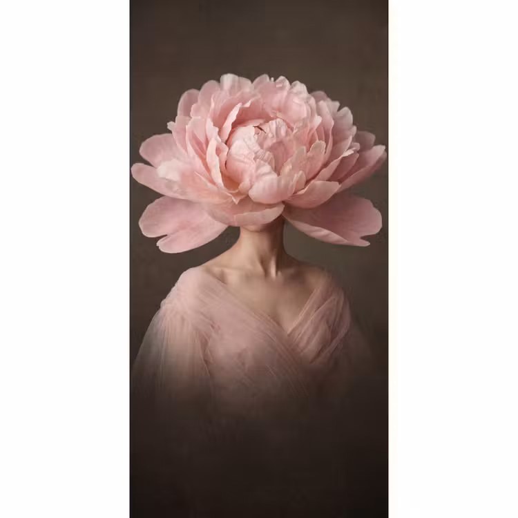 Behang - Gezicht - Roos - Roze — 2