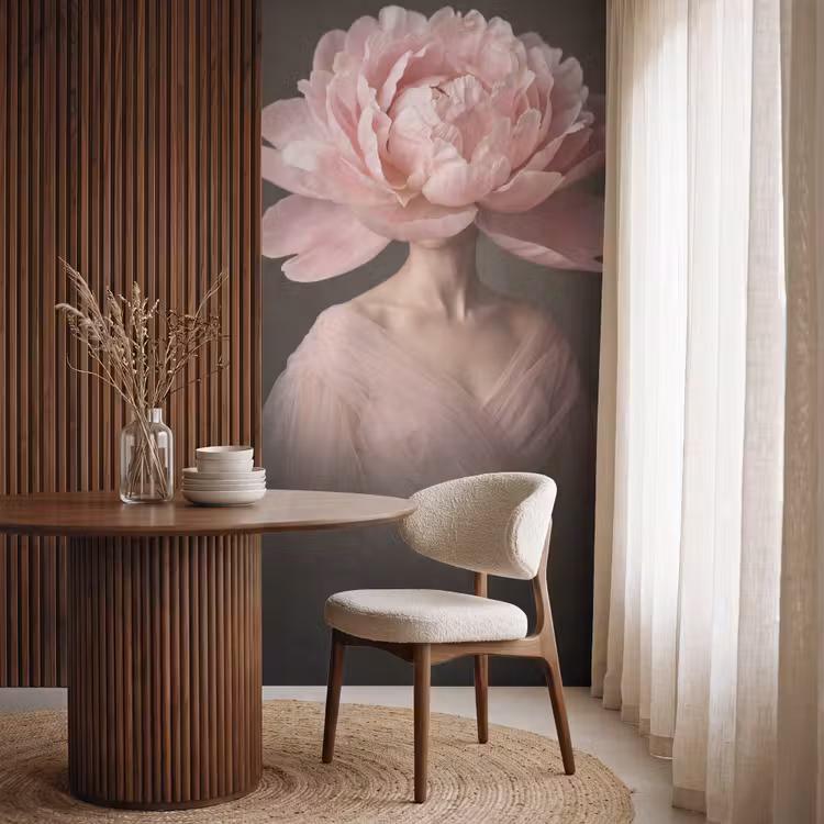 Behang - Gezicht - Roos - Roze — 4