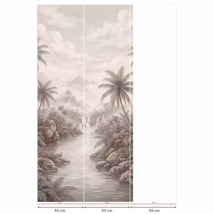 Behang - Jungle - Watervallen - Tropisch - Illustratie — 6