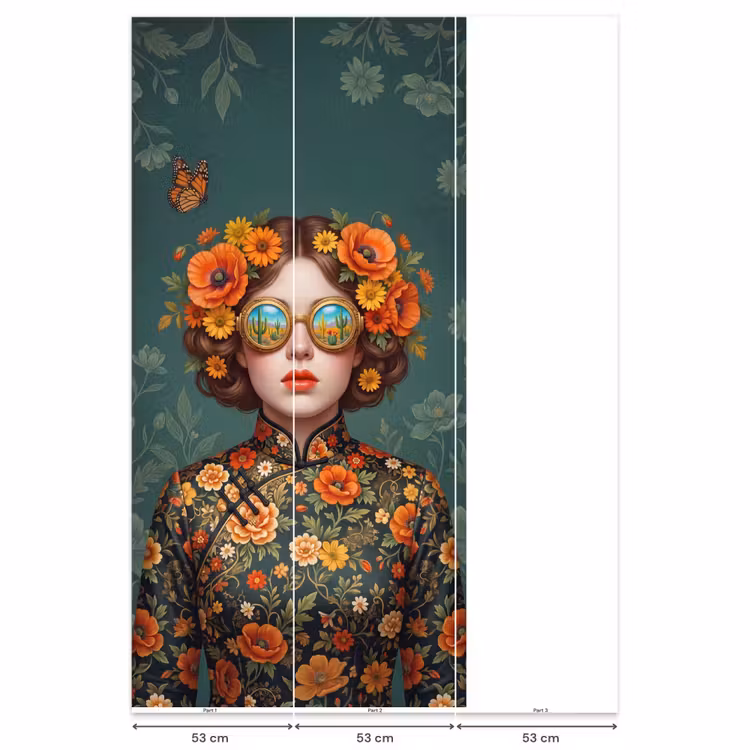Behang - Portret - Vrouw - Kleurrijk - Expressief — 6