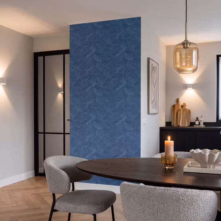 Behang - Golven - Textuur - Patroon - Blauw — 5