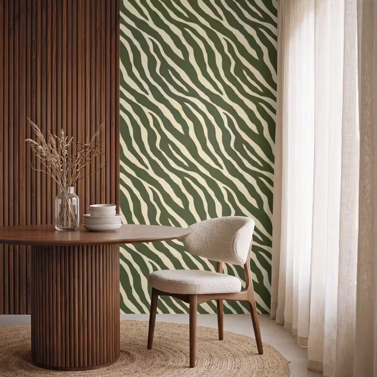 Behang - Zebra - Patroon - Groen — 4