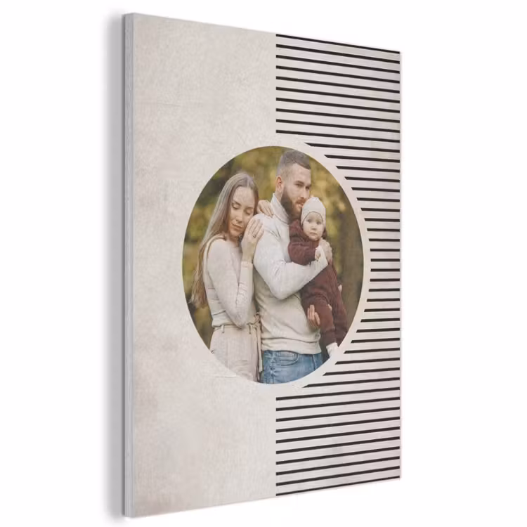 Akoestisch schilderij - Ronde foto met modern lijnpatroon — 1