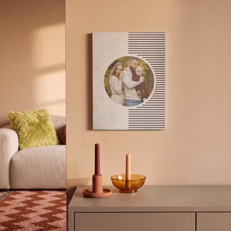Akoestisch schilderij - Ronde foto met modern lijnpatroon — 2