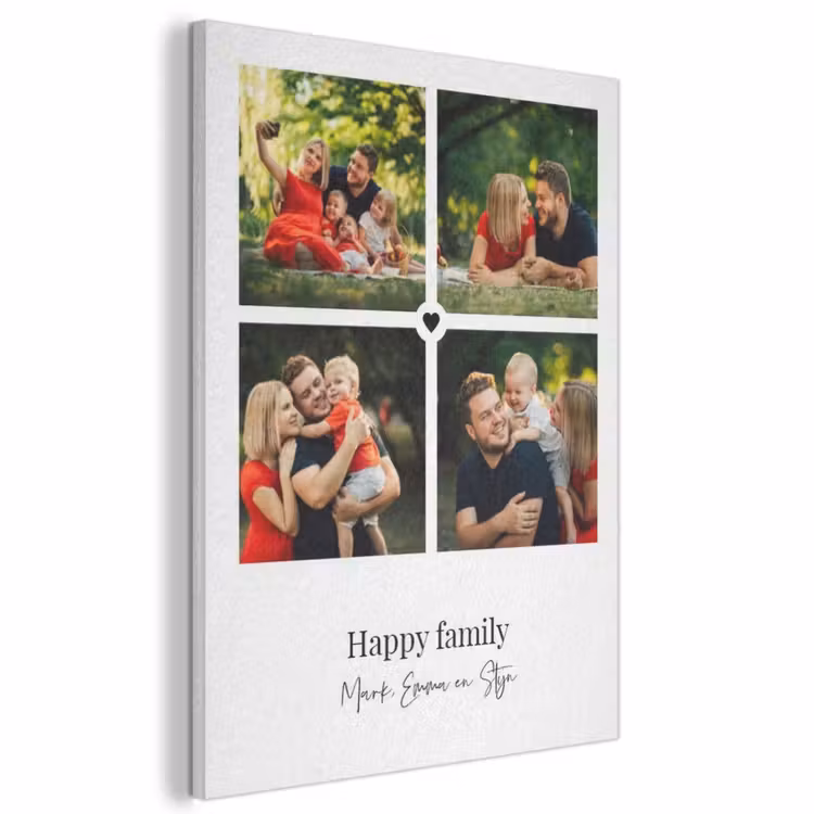 Akoestisch schilderij - Happy Family - Collage - 4 Foto's — 1