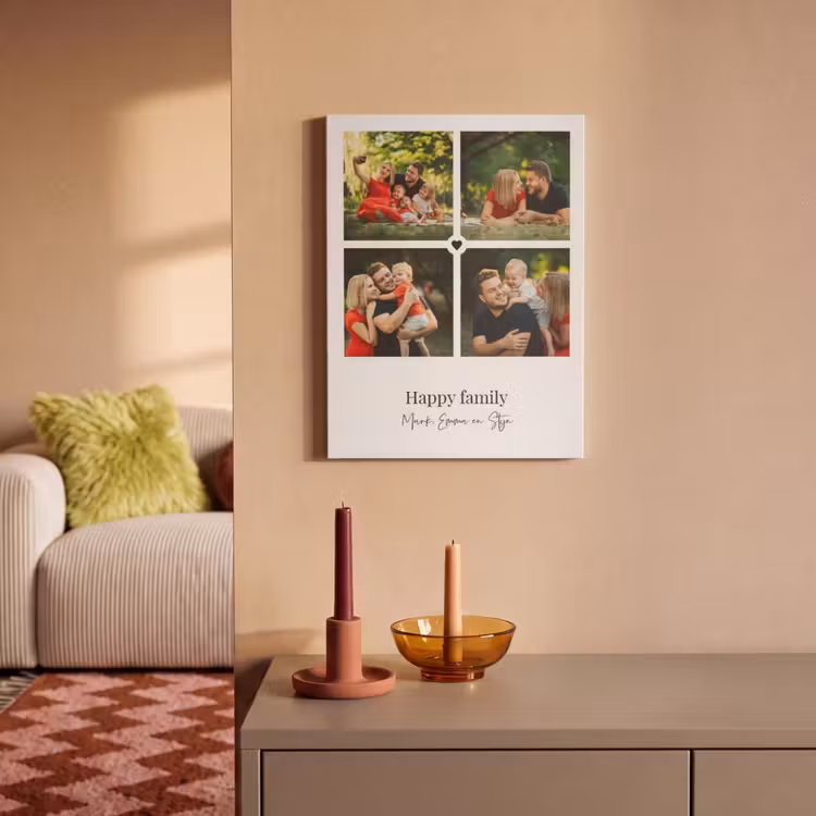 Akoestisch schilderij - Happy Family - Collage - 4 Foto's — 2