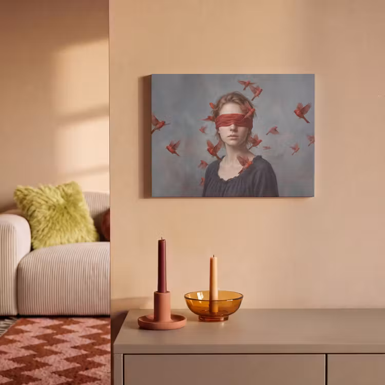 Akoestisch schilderij - Portret - Krachtig - Rood — 2