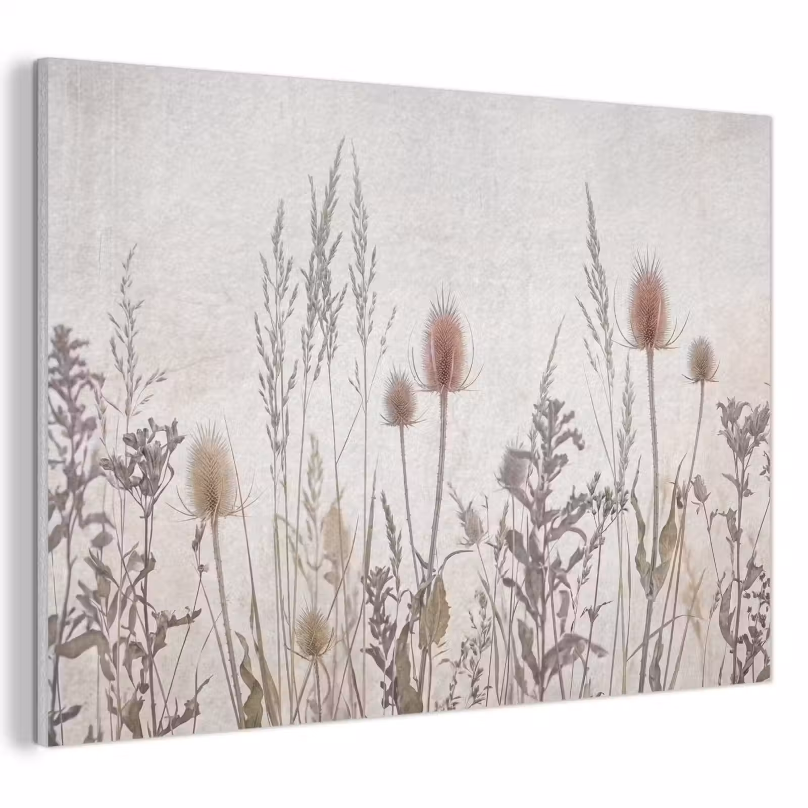 Akoestisch schilderij - Weidebloemen - Design - Sepia — 1