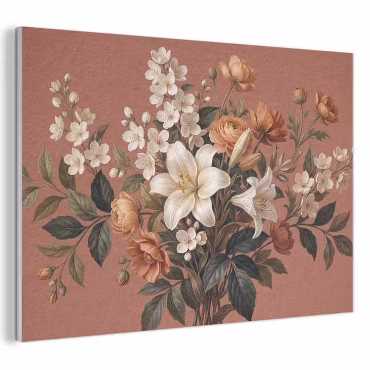 Akoestisch schilderij - Boeket - Retro - Kleurrijk