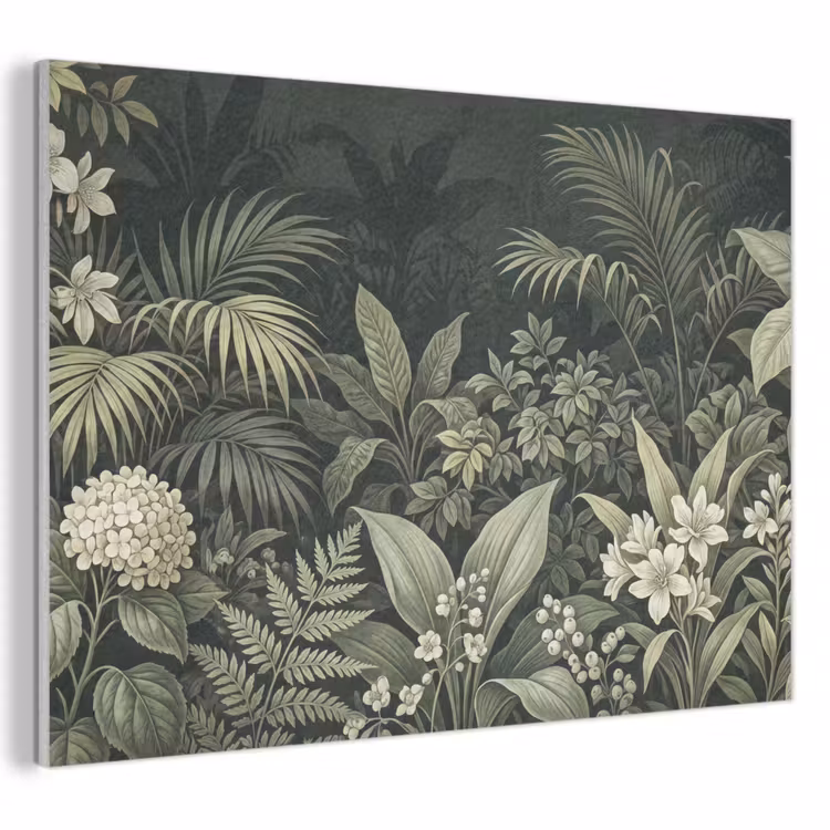 Akoestisch schilderij - Jungle - Bladeren - Botanisch - Groen