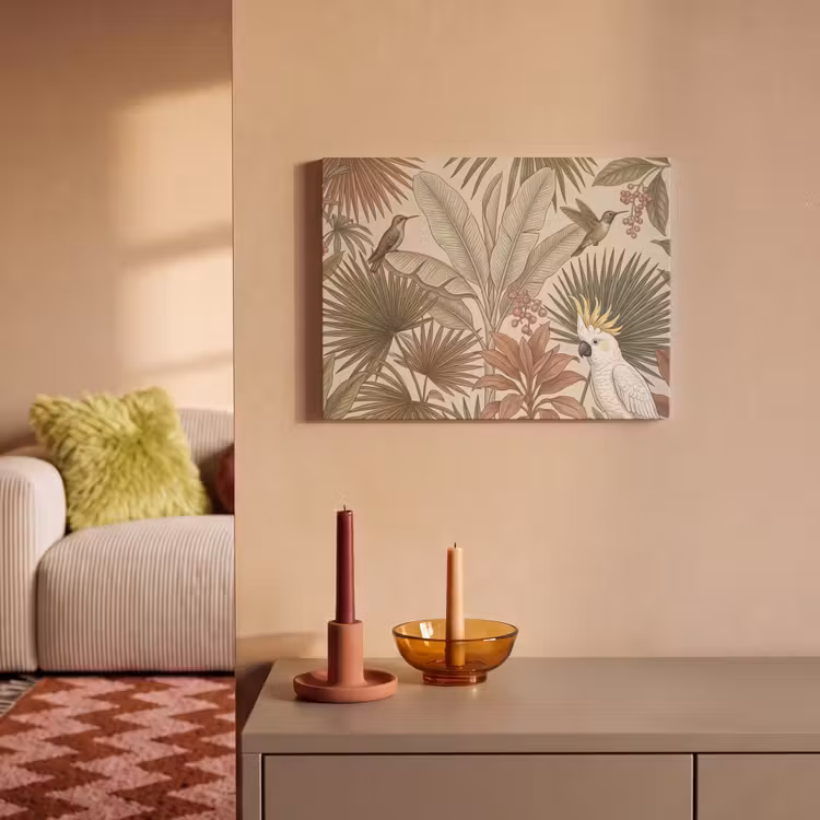 Akoestisch schilderij - Tropisch - Vogels - Beige — 2